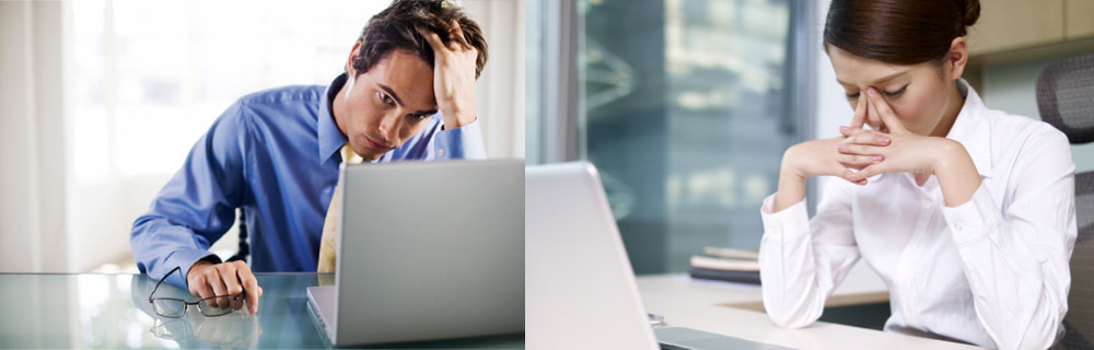 Blurred vision, tiredness, sore eyes and headaches are common symptoms of computer-related eye strain.